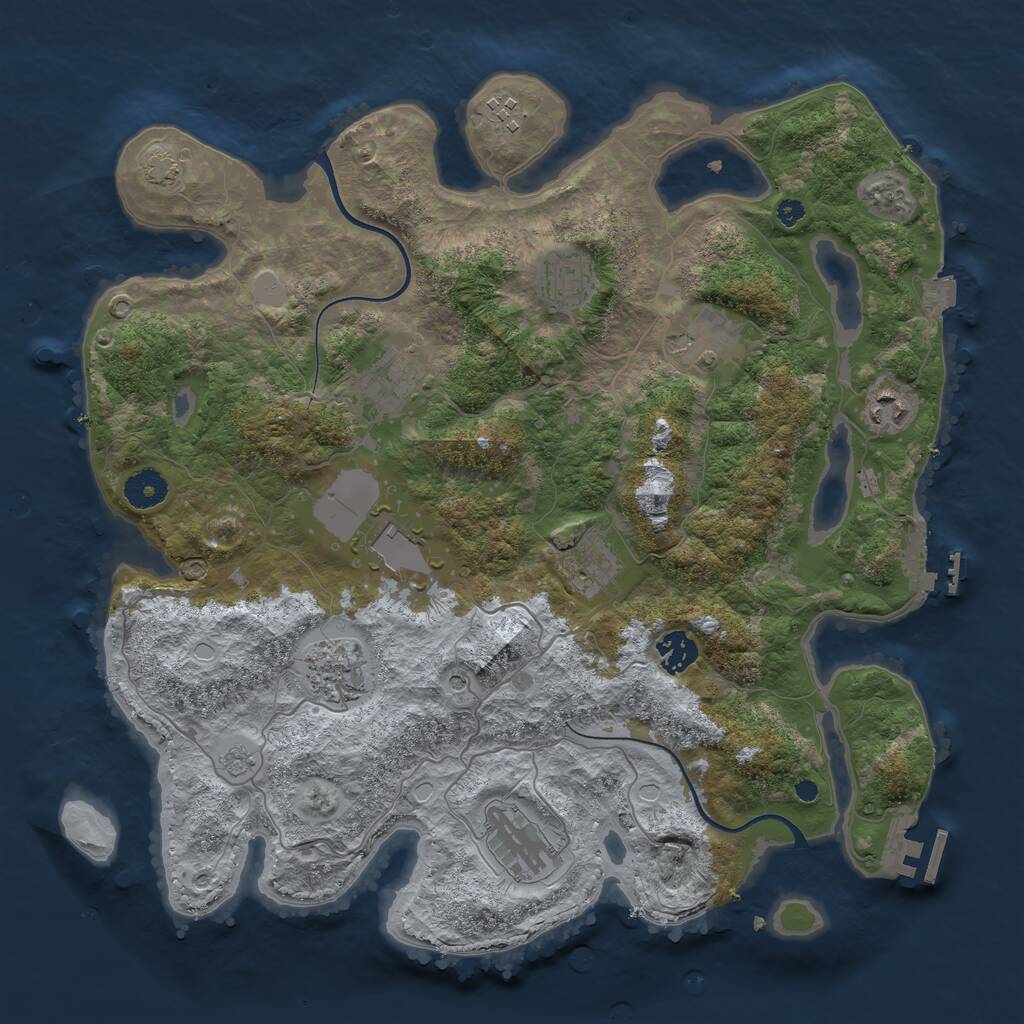 Rust Map: Procedural Map, Size: 3800, Seed: 94013608, 16 Monuments