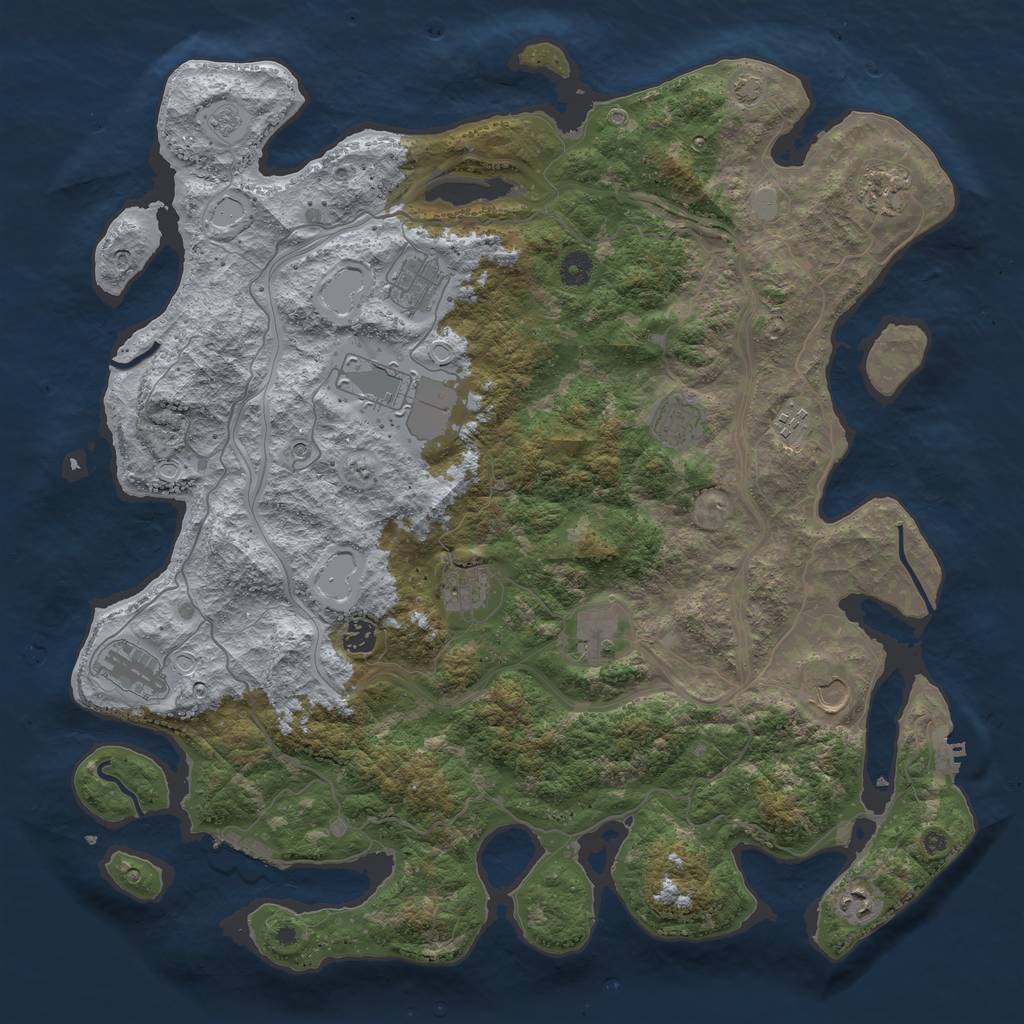 Rust Map: Procedural Map, Size: 4500, Seed: 90851194, 19 Monuments