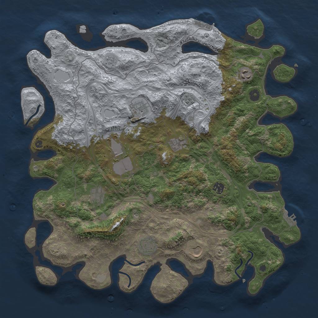 Rust Map: Procedural Map, Size: 4250, Seed: 71135388, 17 Monuments