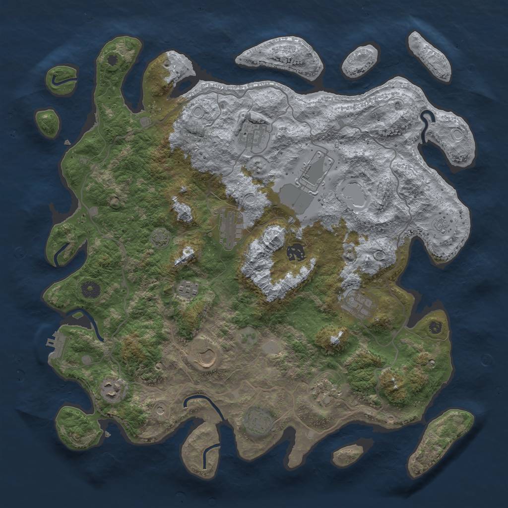 Rust Map: Procedural Map, Size: 4100, Seed: 1078597, 17 Monuments