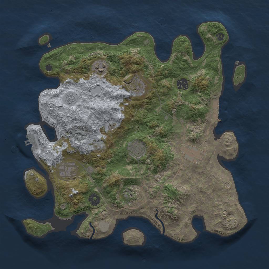 Rust Map: Procedural Map, Size: 3400, Seed: 10527285, 15 Monuments