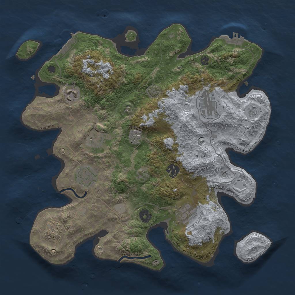 Rust Map: Procedural Map, Size: 3400, Seed: 94769199, 16 Monuments