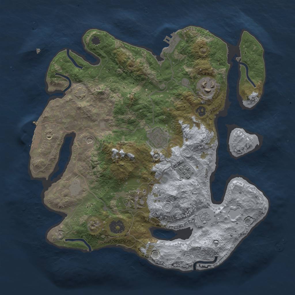 Rust Map: Procedural Map, Size: 3000, Seed: 12268, 12 Monuments