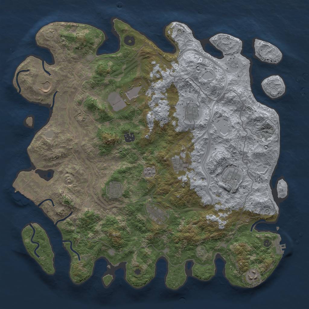 Rust Map: Procedural Map, Size: 4250, Seed: 17288, 18 Monuments