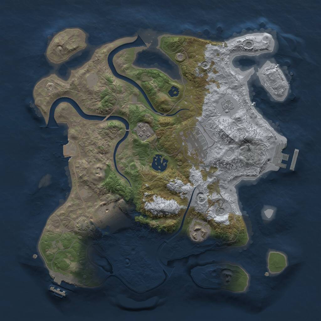 Rust Map: Procedural Map, Size: 3000, Seed: 26943, 11 Monuments