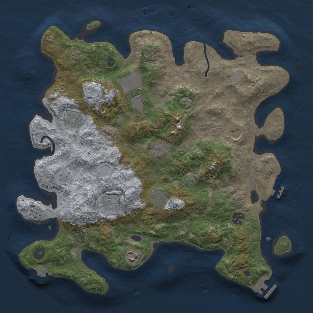 Rust Map: Procedural Map, Size: 3800, Seed: 83348005, 15 Monuments