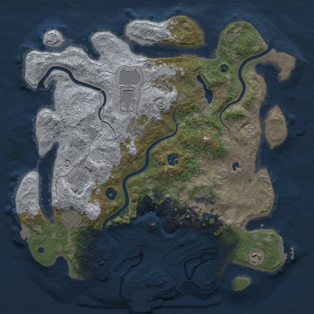 Rust Map: Procedural Map, Size: 4000, Seed: 1082623740, 15 Monuments