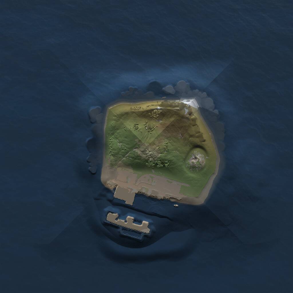 Rust Map: Procedural Map, Size: 1000, Seed: 1080359318, 2 Monuments