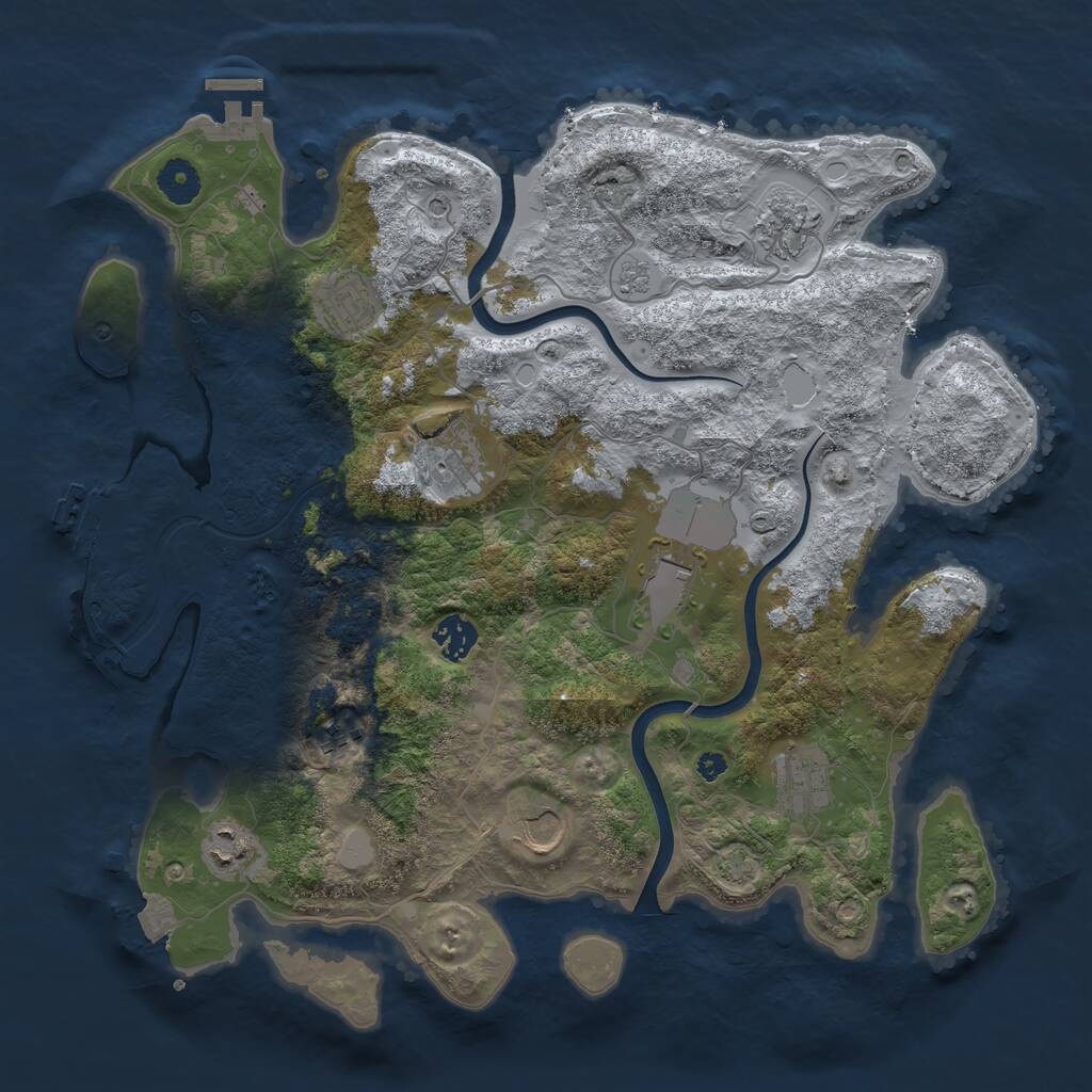 Rust Map: Procedural Map, Size: 3800, Seed: 14160743, 15 Monuments