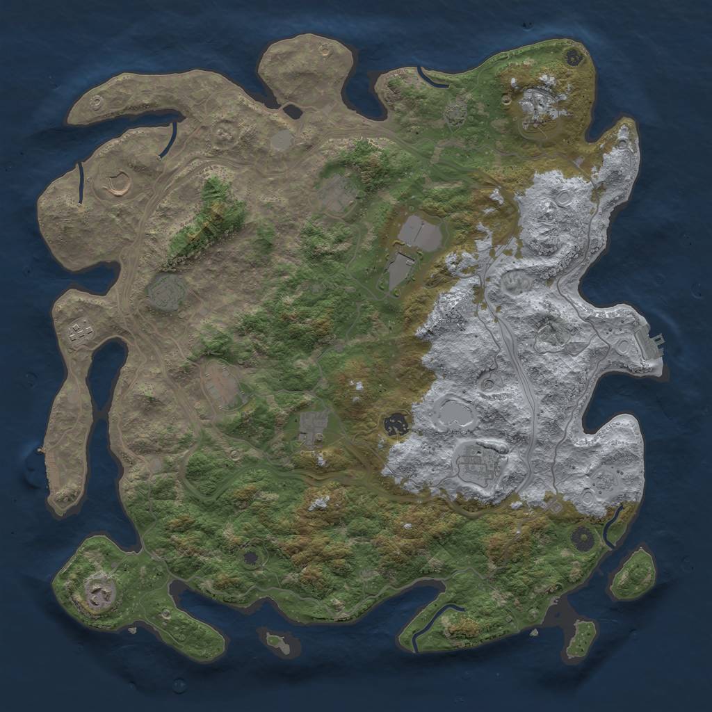 Rust Map: Procedural Map, Size: 4500, Seed: 22391, 19 Monuments