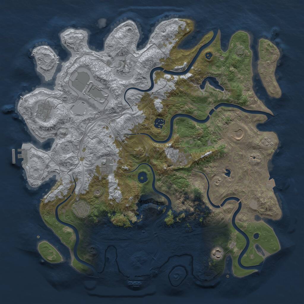 Rust Map: Procedural Map, Size: 4250, Seed: 80616131, 16 Monuments
