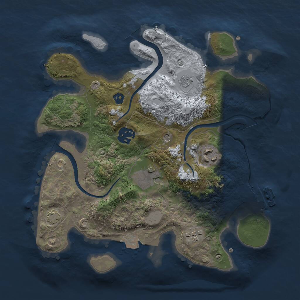 Rust Map: Procedural Map, Size: 2700, Seed: 465968802, 9 Monuments