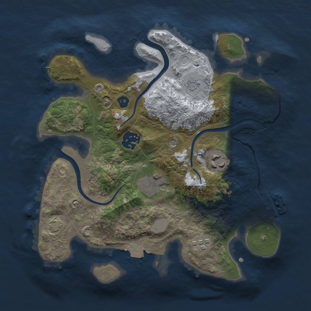 Rust Map: Procedural Map, Size: 2700, Seed: 465968802, 9 Monuments