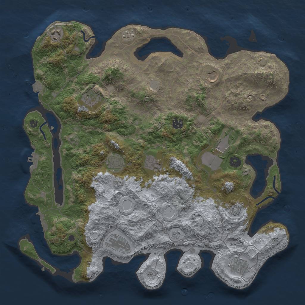 Rust Map: Procedural Map, Size: 4000, Seed: 356385222, 19 Monuments
