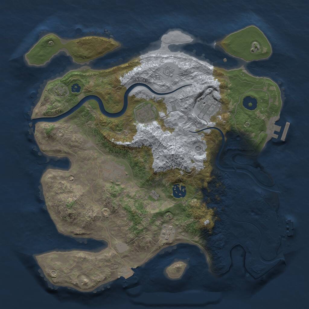 Rust Map: Procedural Map, Size: 3250, Seed: 1701847770, 11 Monuments