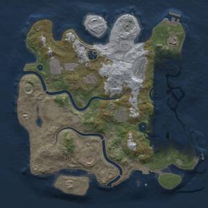 Thumbnail Rust Map: Procedural Map, Size: 3500, Seed: 503243144, 15 Monuments