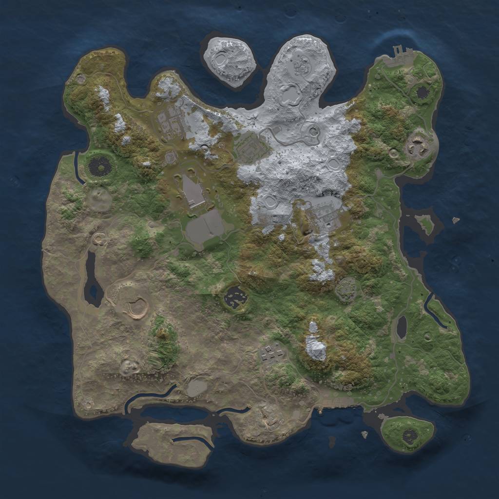 Rust Map: Procedural Map, Size: 3500, Seed: 503243144, 16 Monuments