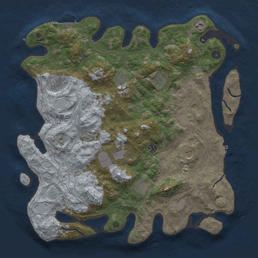Rust Map: Procedural Map, Size: 4250, Seed: 1934422916, 18 Monuments