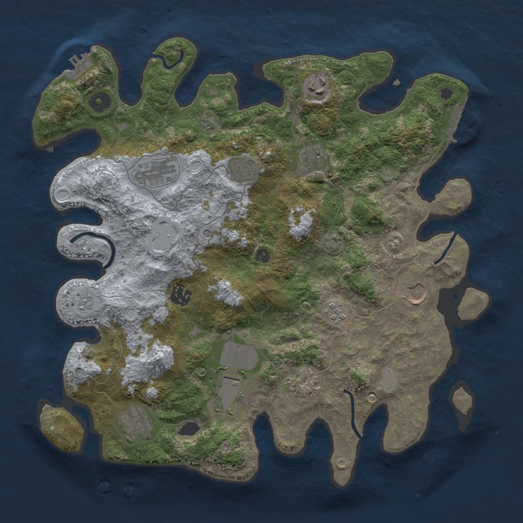 Rust Map: Procedural Map, Size: 3750, Seed: 24881, 18 Monuments