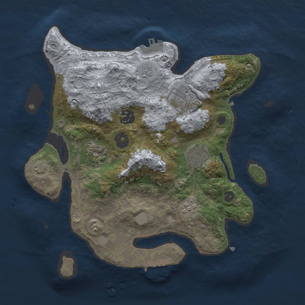 Rust Map: Procedural Map, Size: 3000, Seed: 1579191860, 12 Monuments
