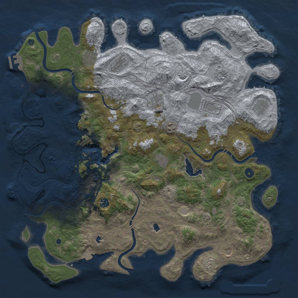 Rust Map: Procedural Map, Size: 4800, Seed: 1079189149, 17 Monuments