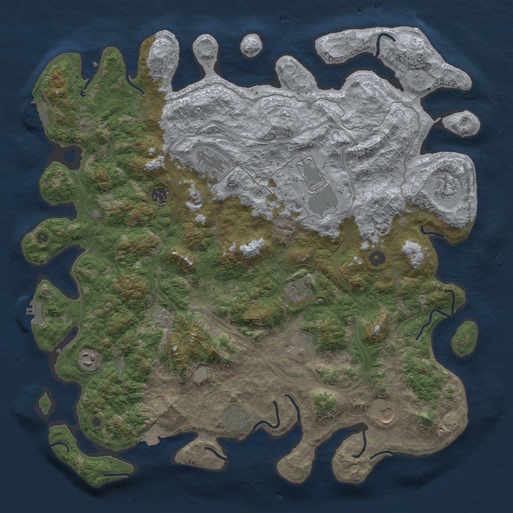 Rust Map: Procedural Map, Size: 4800, Seed: 1079189149, 18 Monuments