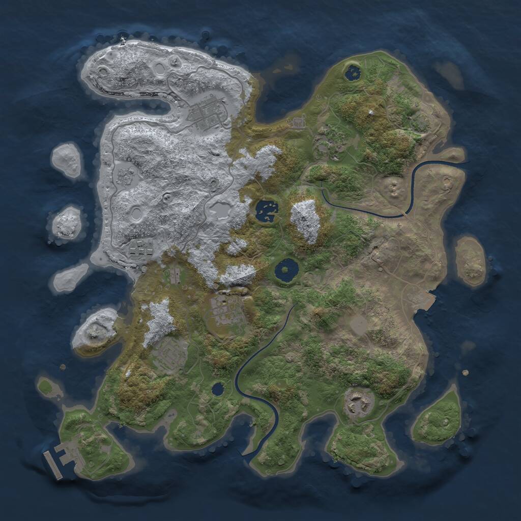 Rust Map: Procedural Map, Size: 3400, Seed: 76979700, 11 Monuments