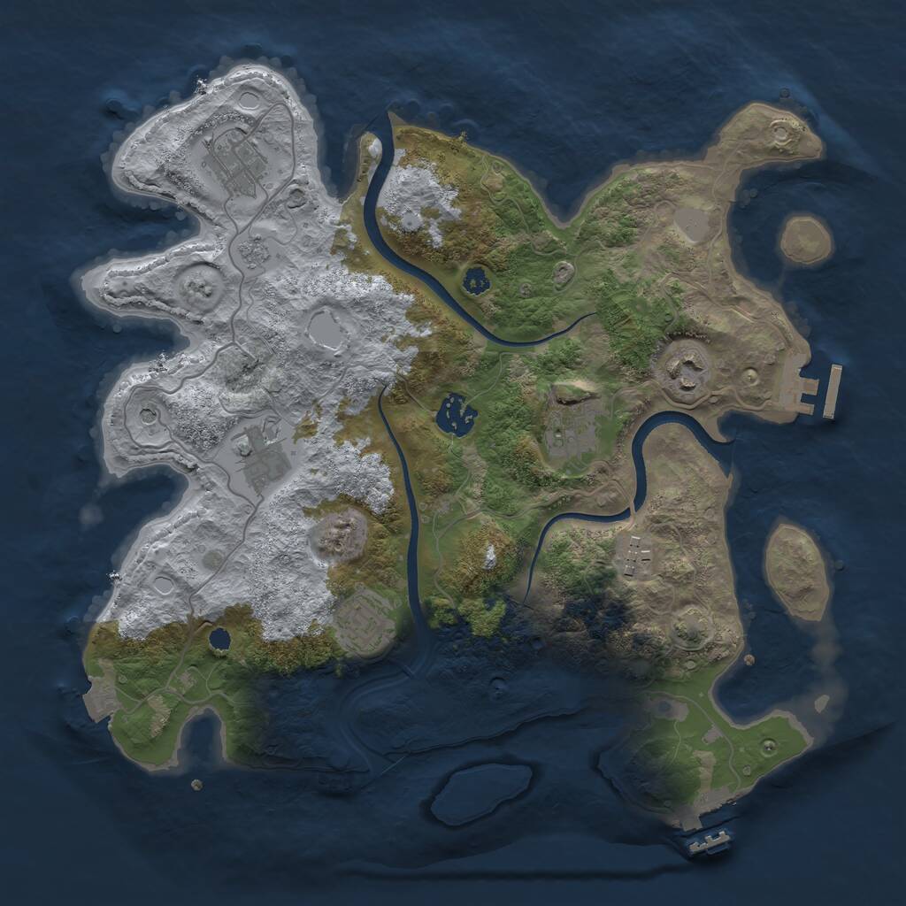 Rust Map: Procedural Map, Size: 3400, Seed: 58334518, 13 Monuments