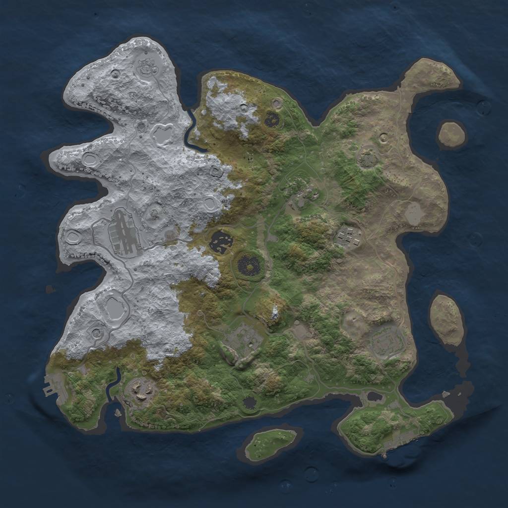 Rust Map: Procedural Map, Size: 3400, Seed: 58334518, 15 Monuments
