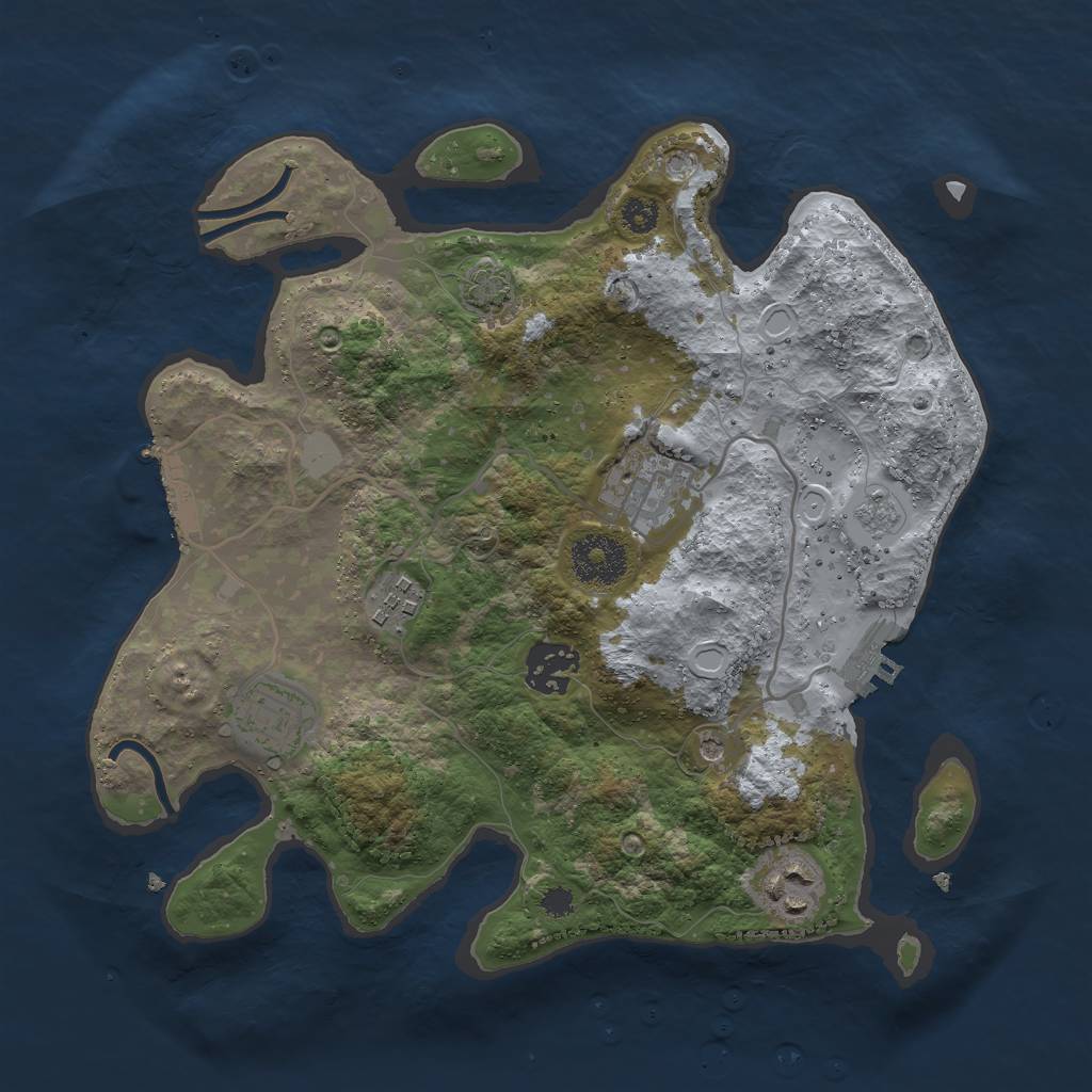 Rust Map: Procedural Map, Size: 3000, Seed: 27008, 13 Monuments