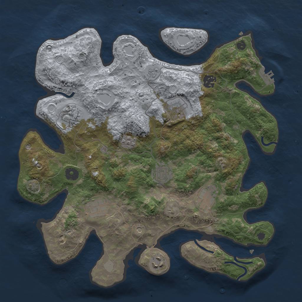 Rust Map: Procedural Map, Size: 3450, Seed: 2930181, 15 Monuments