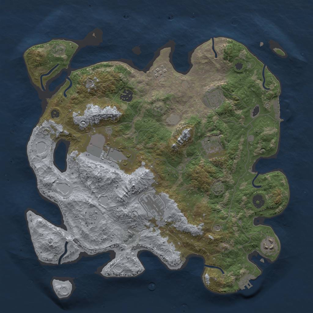 Rust Map: Procedural Map, Size: 3700, Seed: 65266310, 15 Monuments