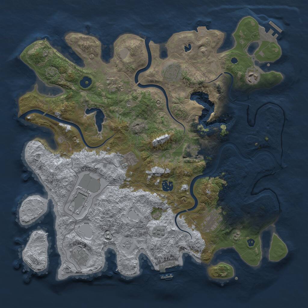 Rust Map: Procedural Map, Size: 4000, Seed: 94809002, 16 Monuments