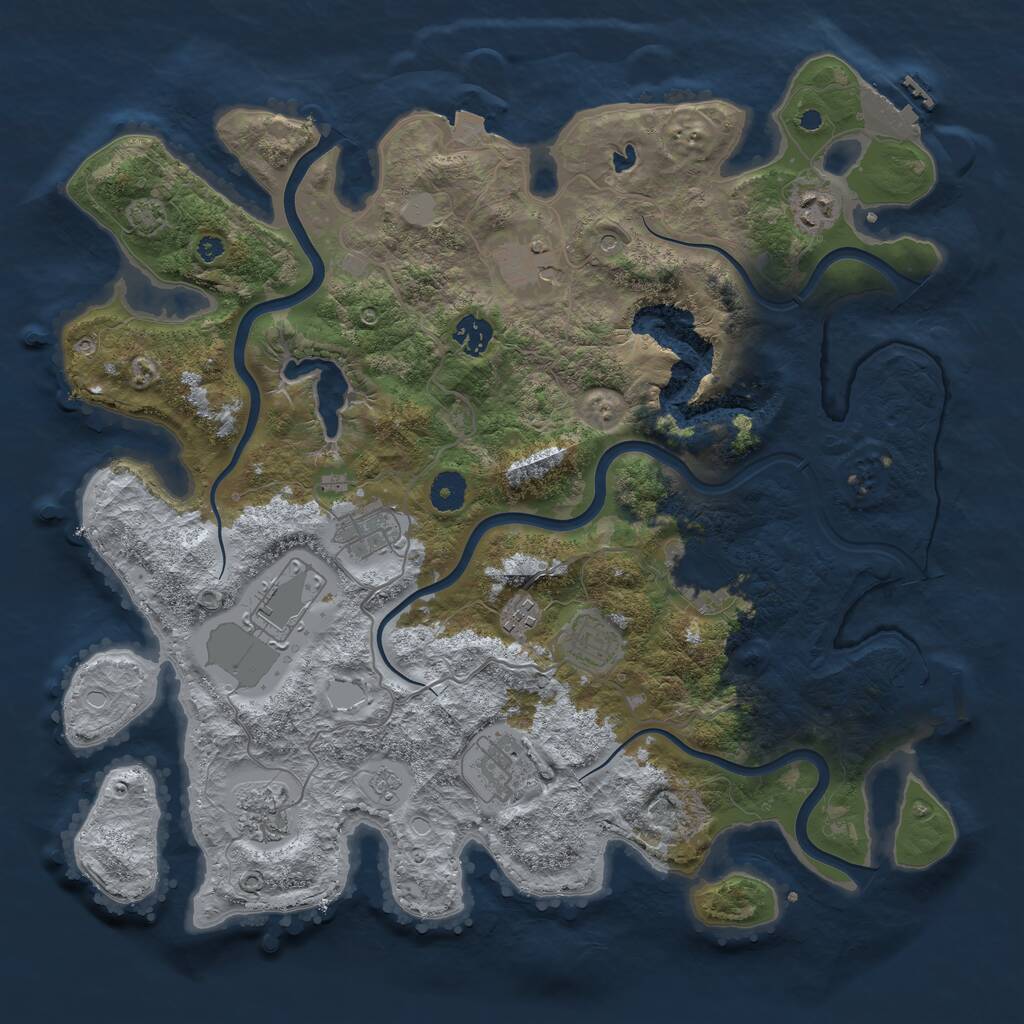 Rust Map: Procedural Map, Size: 4000, Seed: 94809002, 16 Monuments