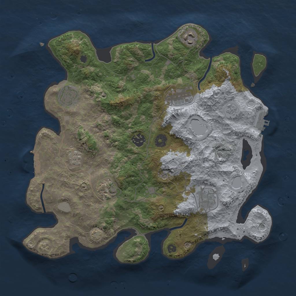Rust Map: Procedural Map, Size: 3400, Seed: 87951678, 15 Monuments
