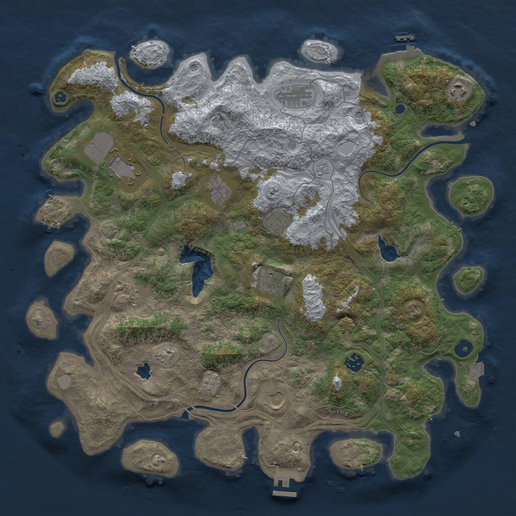 Rust Map: Procedural Map, Size: 4400, Seed: 33926932, 16 Monuments