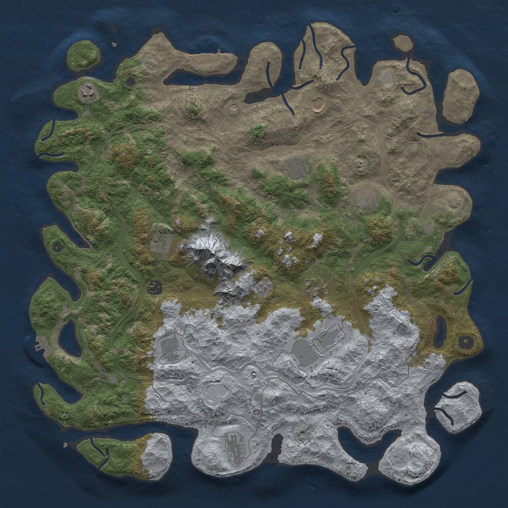 Rust Map: Procedural Map, Size: 5000, Seed: 27683, 19 Monuments