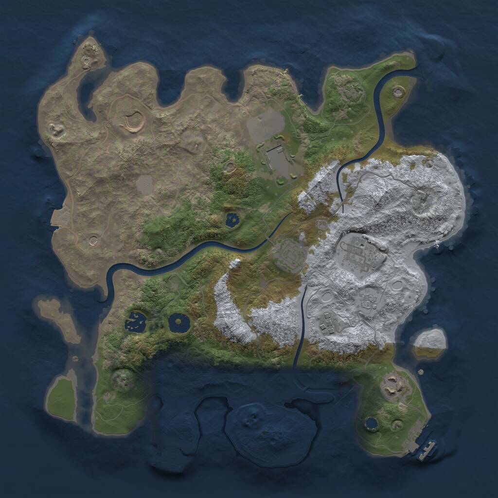 Rust Map: Procedural Map, Size: 3500, Seed: 930154274, 13 Monuments