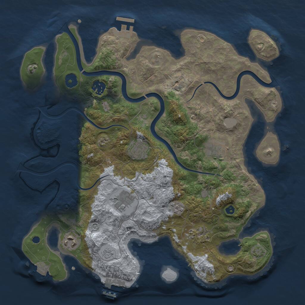 Rust Map: Procedural Map, Size: 3400, Seed: 19645704, 13 Monuments