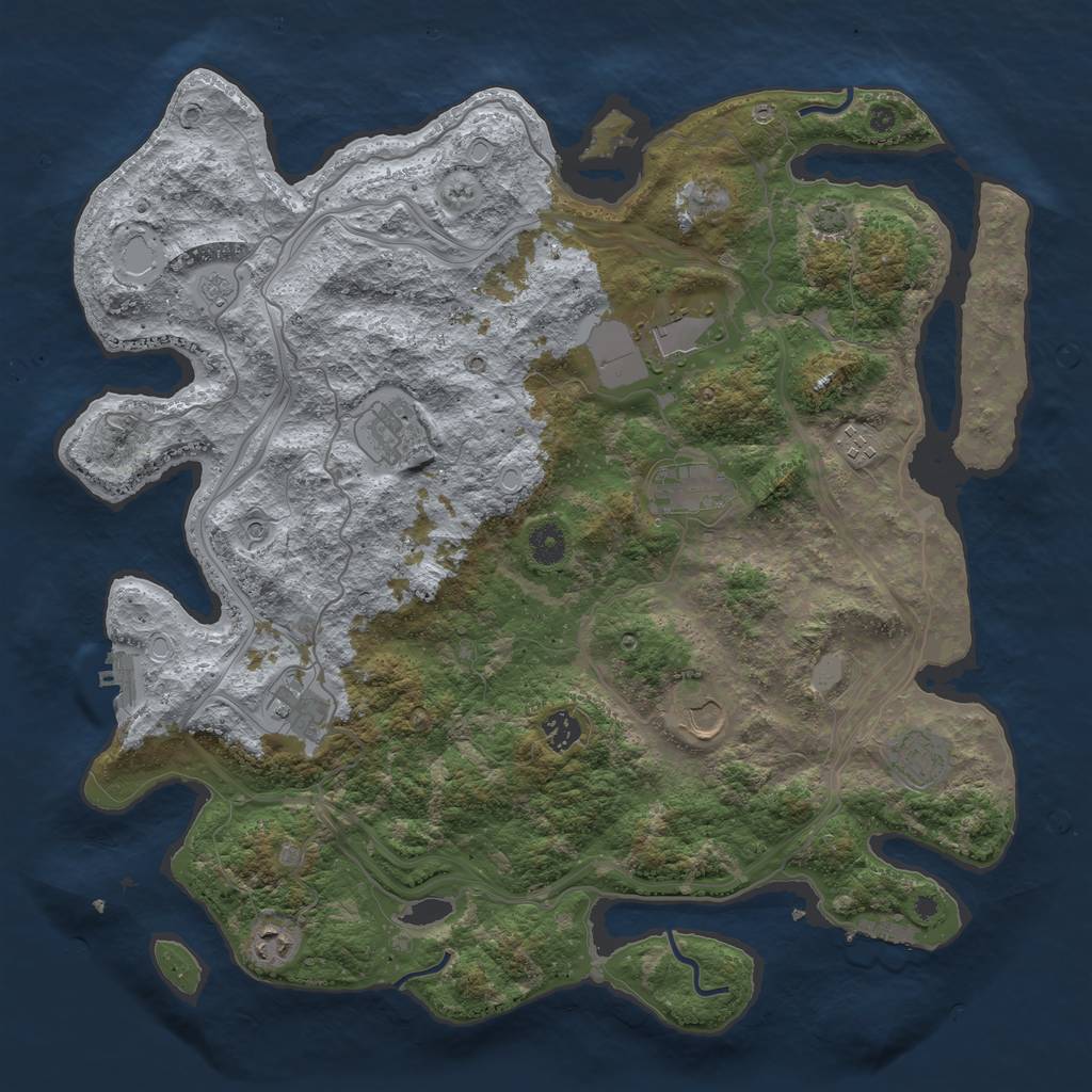 Rust Map: Procedural Map, Size: 4250, Seed: 35079247, 17 Monuments