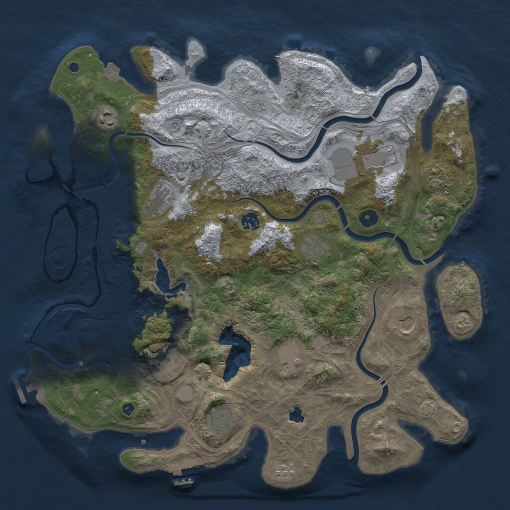 Rust Map: Procedural Map, Size: 4250, Seed: 85882071, 17 Monuments