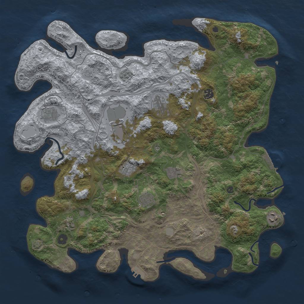 Rust Map: Procedural Map, Size: 4400, Seed: 50567110, 18 Monuments