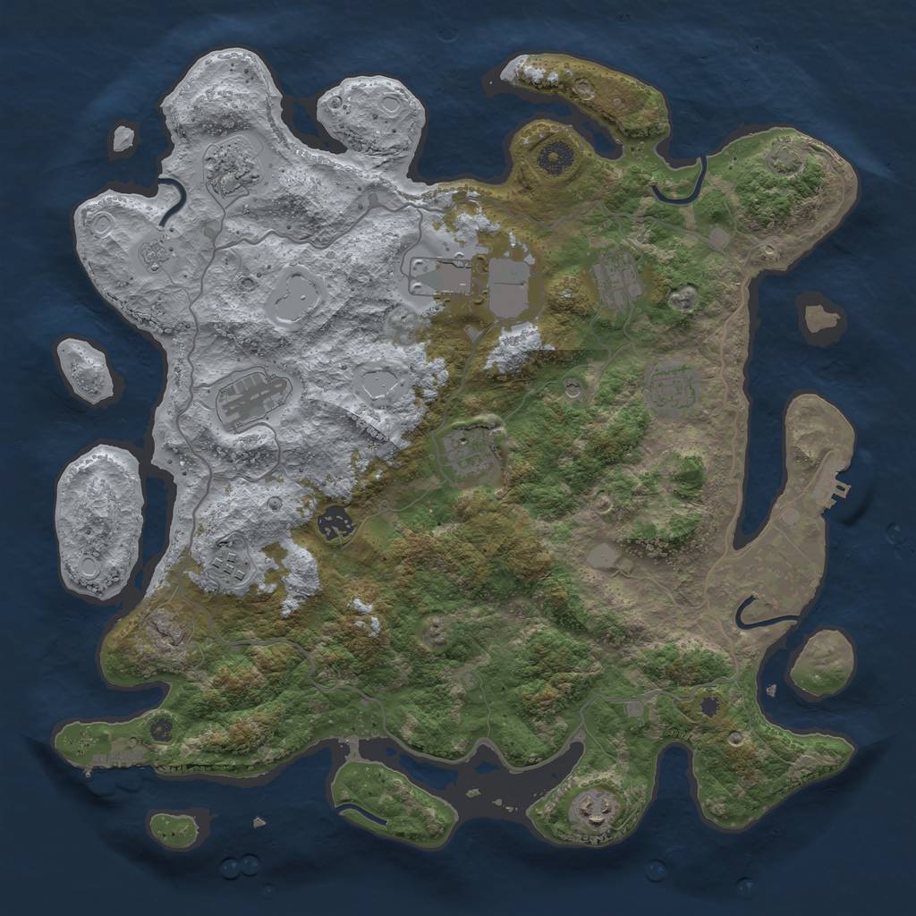 Rust Map: Procedural Map, Size: 4000, Seed: 15698123, 17 Monuments