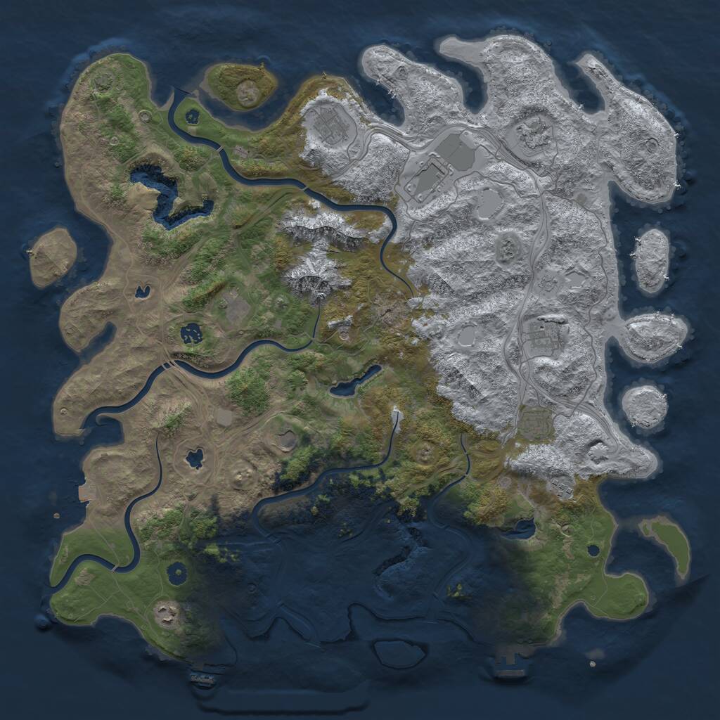 Rust Map: Procedural Map, Size: 5000, Seed: 8588, 16 Monuments