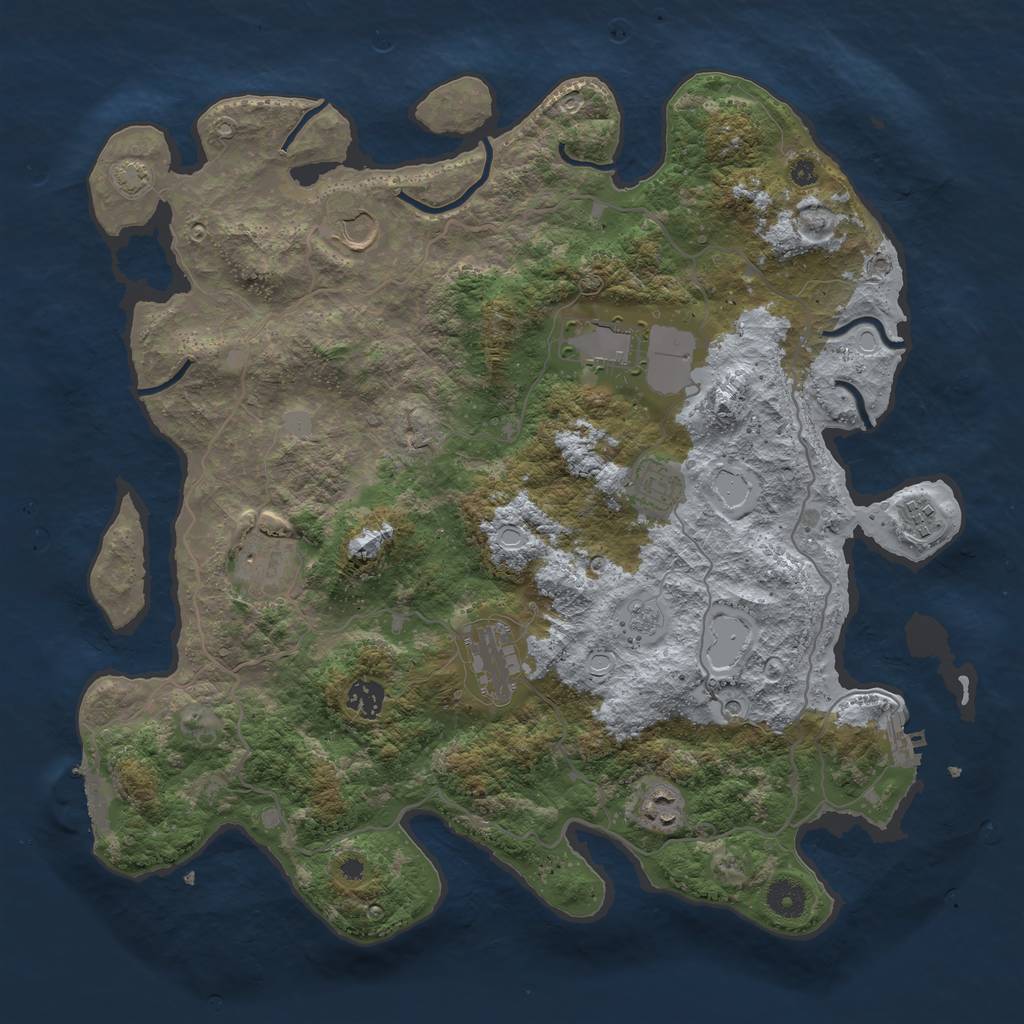 Rust Map: Procedural Map, Size: 4000, Seed: 61186656, 16 Monuments