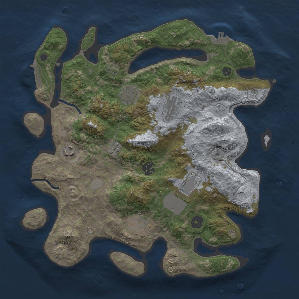 Rust Map: Procedural Map, Size: 3500, Seed: 66146719, 15 Monuments