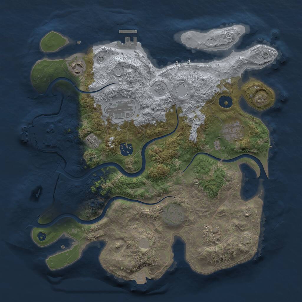 Rust Map: Procedural Map, Size: 3400, Seed: 87888263, 13 Monuments