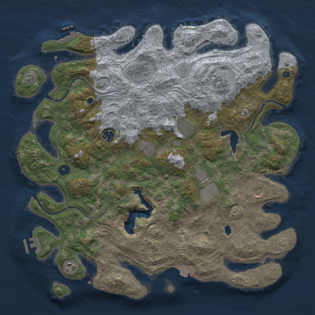 Rust Map: Procedural Map, Size: 4300, Seed: 4312340, 15 Monuments