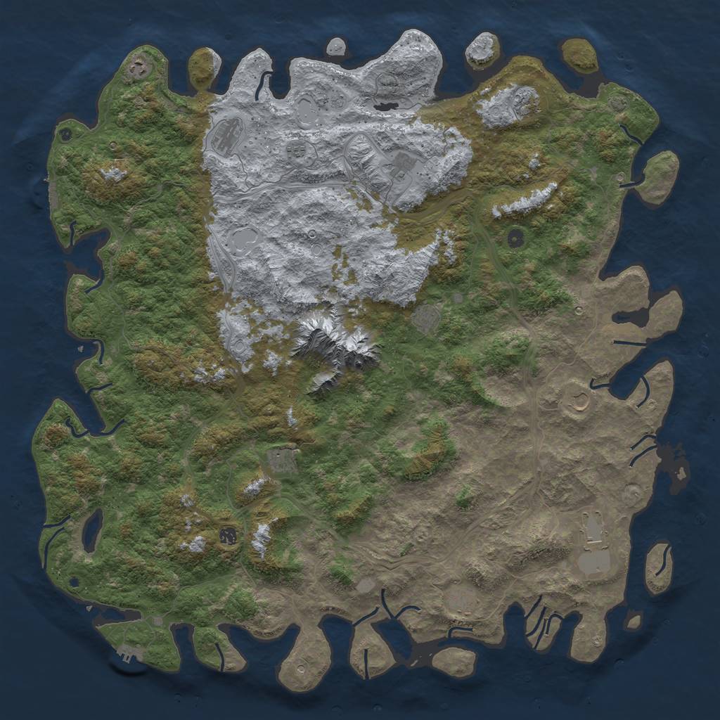 Rust Map: Procedural Map, Size: 6000, Seed: 416808002, 19 Monuments