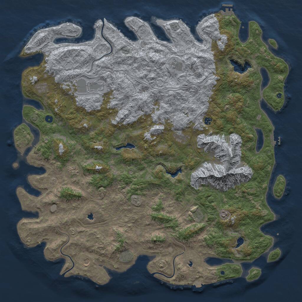 Rust Map: Procedural Map, Size: 6000, Seed: 514208187, 17 Monuments